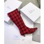 Dior Heel 3.5cm Gang High Boots in Tartan Fabric Black/Red 2019