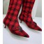 Dior Heel 3.5cm Gang High Boots in Tartan Fabric Black/Red 2019