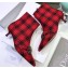 Dior Heel 3.5cm Gang Low Boots in Tartan Fabric Black/Red 2019