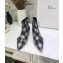 Dior Heel 3.5cm Gang Low Boots in Tartan Fabric Black/White 2019