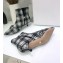Dior Heel 3.5cm Gang Low Boots in Tartan Fabric Black/White 2019