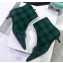 Dior Heel 3.5cm Gang Low Boots in Tartan Fabric Black/Green 2019