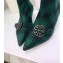 Dior Heel 3.5cm Gang Low Boots in Tartan Fabric Black/Green 2019