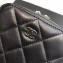 Chanel Clutch with Chain Phone Bag 70655 in Lambskin Black/Silver