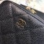 Chanel Clutch with Chain Phone Bag 70655 in Grained Calfskin Black/Gold