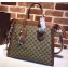 Gucci Ramble Layered GG Canvas Medium Tote Bag 370822 Brown