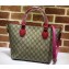 Gucci GG Supreme Canvas Small Tote Bag 432124 Red/Fuchsia