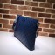 Gucci Signature Leather Soft Slim Messenger Bag 473882 Blue