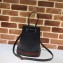 Gucci Leather Web Ophidia Small Bucket Bag 610846 Black