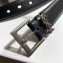 Saint Laurent Width 3cm Monogramme Belt With Square Buckle In Leather Black/Silver