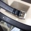 Saint Laurent Width 3cm Monogramme Belt With Square Buckle In Crocodile Embossed Leather Glossy Black/Silver