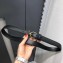 Saint Laurent Width 2.5cm Belt With Triangle Buckle In Leather Black/Gold
