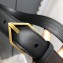 Saint Laurent Width 2.5cm Belt With Triangle Buckle In Leather Black/Gold
