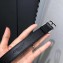 Saint Laurent Width 2.5cm Belt With Paved Buckle In Leather Black/Silver
