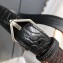 Saint Laurent Width 2.5cm Belt With Triangle Buckle In Crocodile Embossed Leather Black/Silver
