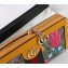 Gucci Web Ophidia GG Flora Zip Around Wallet 523154 Yellow