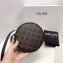 Celine Small Drawstring Bucket Triomphe Canvas Bag Black 2019