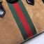 Gucci Web Ophidia Suede Leather Small Tote Bag 547551 Brown