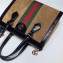 Gucci Web Ophidia Suede Leather Small Tote Bag 547551 Brown
