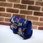 Gucci GG Marmont Small Matelassé Shoulder Bag 443497 Embroidered Velvet Blue