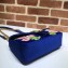 Gucci GG Marmont Small Matelassé Shoulder Bag 443497 Embroidered Velvet Blue