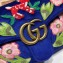 Gucci GG Marmont Small Matelassé Shoulder Bag 443497 Embroidered Velvet Blue