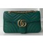 Gucci GG Marmont Small Matelassé Shoulder Bag 443497 Leather Green