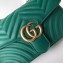 Gucci GG Marmont Small Matelassé Shoulder Bag 443497 Leather Green
