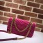Gucci GG Marmont Small Matelassé Shoulder Bag 443497 Velvet Fuchsia