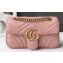 Gucci GG Marmont Mini Matelassé Shoulder Bag 446744 Leather Pink