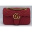 Gucci GG Marmont Mini Matelassé Shoulder Bag 446744 Leather Red