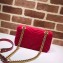 Gucci GG Marmont Mini Matelassé Shoulder Bag 446744 Velvet Red