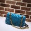 Gucci GG Marmont Mini Matelassé Shoulder Bag 446744 Velvet Light Blue