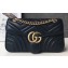 Gucci GG Marmont Small Matelassé Shoulder Bag 443497 Leather Black