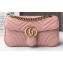 Gucci GG Marmont Small Matelassé Shoulder Bag 443497 Leather Pink