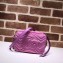 Gucci GG Marmont Mini Matelassé Shoulder Camera Bag 448065 Velvet Crystals Pink