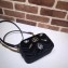 Gucci GG Marmont Mini Matelassé Shoulder Camera Bag 448065 Velvet Crystals Black