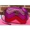 Gucci GG Marmont Mini Matelassé Shoulder Camera Bag 448065 Metallic Leather Fuchsia