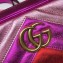 Gucci GG Marmont Mini Matelassé Shoulder Camera Bag 448065 Metallic Leather Fuchsia