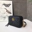 Gucci GG Marmont Mini Matelassé Shoulder Camera Bag 448065 Leather Black