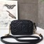 Gucci GG Marmont Mini Matelassé Shoulder Camera Bag 448065 Leather Black