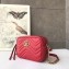 Gucci GG Marmont Mini Matelassé Shoulder Camera Bag 448065 Leather Red
