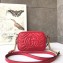 Gucci GG Marmont Mini Matelassé Shoulder Camera Bag 448065 Leather Red