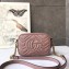 Gucci GG Marmont Mini Matelassé Shoulder Camera Bag 448065 Leather Nude Pink