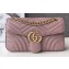 Gucci GG Marmont Small Matelassé Shoulder Bag 443497 Leather Nude Pink