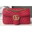 Gucci GG Marmont Small Matelassé Shoulder Bag 443497 Leather Red