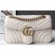 Gucci GG Marmont Small Matelassé Shoulder Bag 443497 Leather White