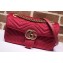 Gucci GG Marmont Small Matelassé Shoulder Bag 443497 Velvet Red