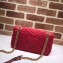 Gucci GG Marmont Small Matelassé Shoulder Bag 443497 Velvet Red