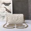 Gucci GG Marmont Matelassé Super Mini Shoulder Bag 476433 Leather White